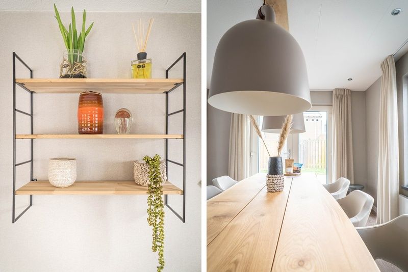 Innere Details von Typ B-12 Hodshonstraat, Ferienhaus in De Cocksdorp, Texel, mit dekorativen Elementen.