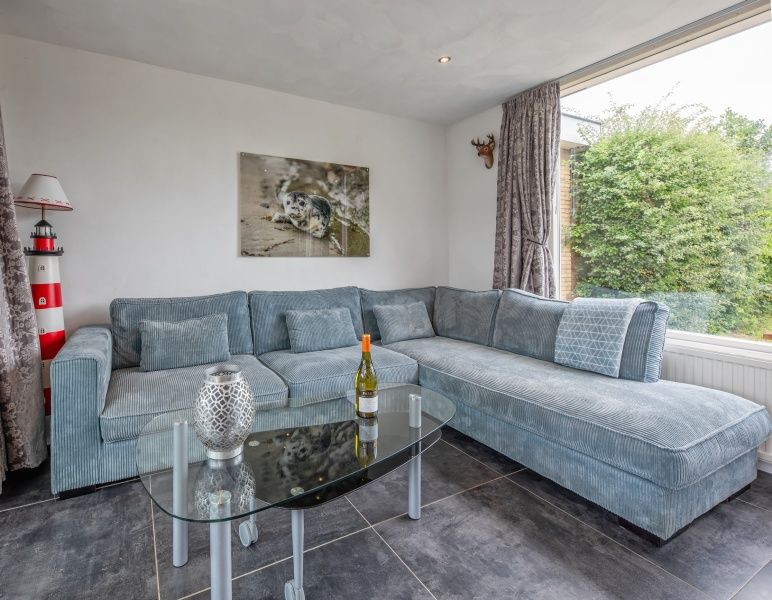 Stylish sitting area in Bungalow Duin aan Zee Texel, Bungalowpark Tamarisk, located in quiet De Cocksdorp.