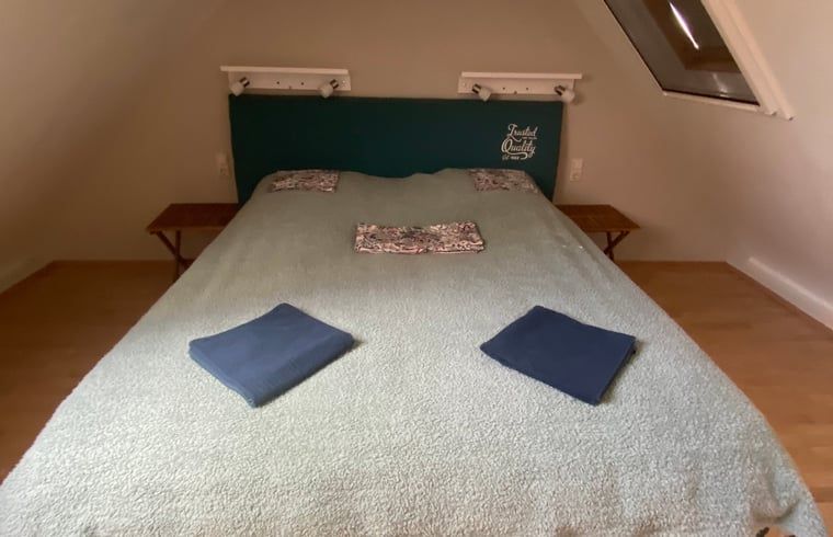 Comfortable bedroom in Holiday home in De Cocksdorp, Texel, Wadden Islands with king-size bed.