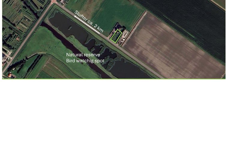 Aerial photo of surroundings near Holiday home in De Cocksdorp, Texel, Wadden Islands with nature reserve.