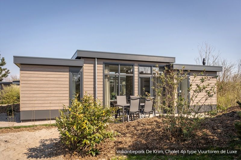 Chalet Typ Vuurtoren de Luxe in De Cocksdorp, Texel mit grosser Veranda und Garten.