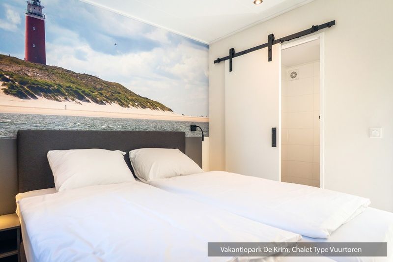 Chalet Typ Vuurtoren de Luxe in De Cocksdorp, Texel mit Schlafzimmer und eigenem Badezimmer.