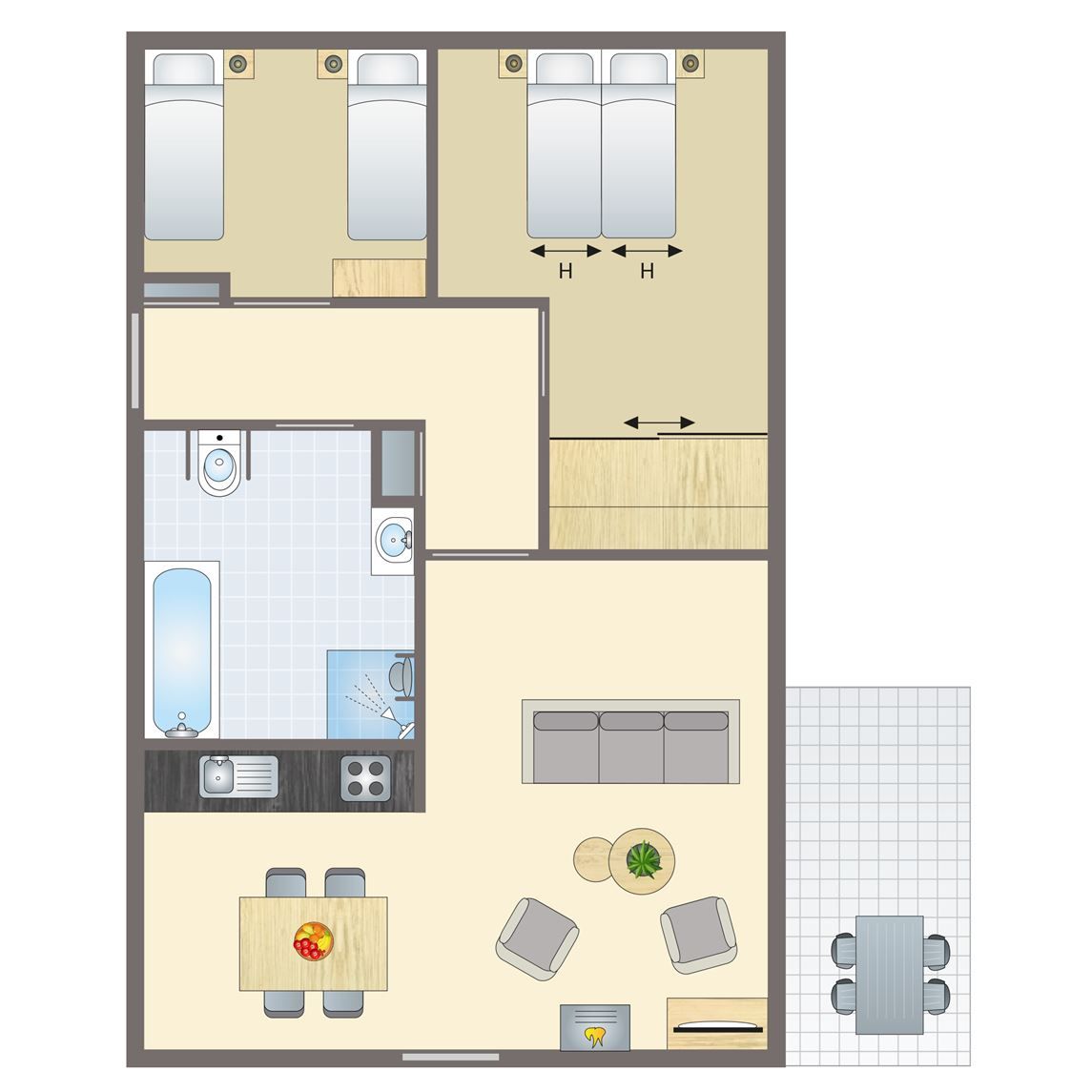 Unterkunft 0101328 - Bungalow Texel - Sluftervallei | 4-persoons bungalow - Extra toegankelijk | 4