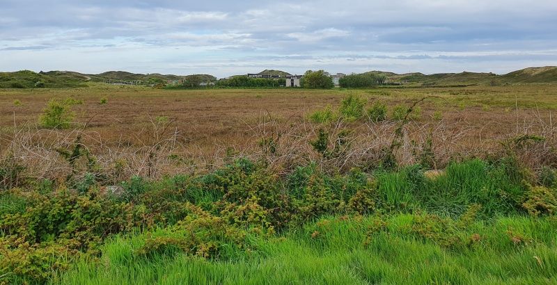 Beautiful view of Texels landscape near Cottage Quirijn, De Koog with vast fields and green hills.