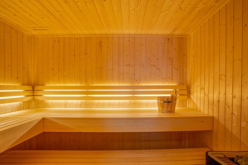 Private Sauna im Appartement Juliana 140 Insel- und Meerblick, De Koog, Texel fuer ultimative Entspannung.