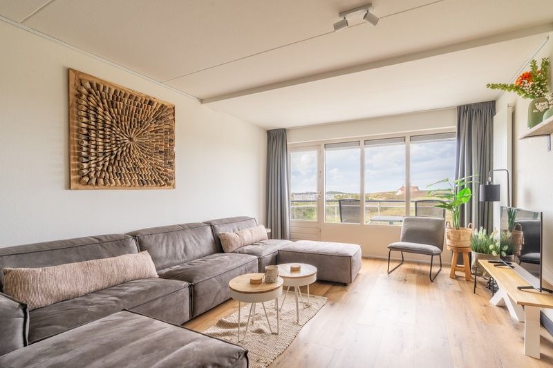 Stylish sitting area in Apartment Juliana 086, De Koog, Texel, with beautiful island view.