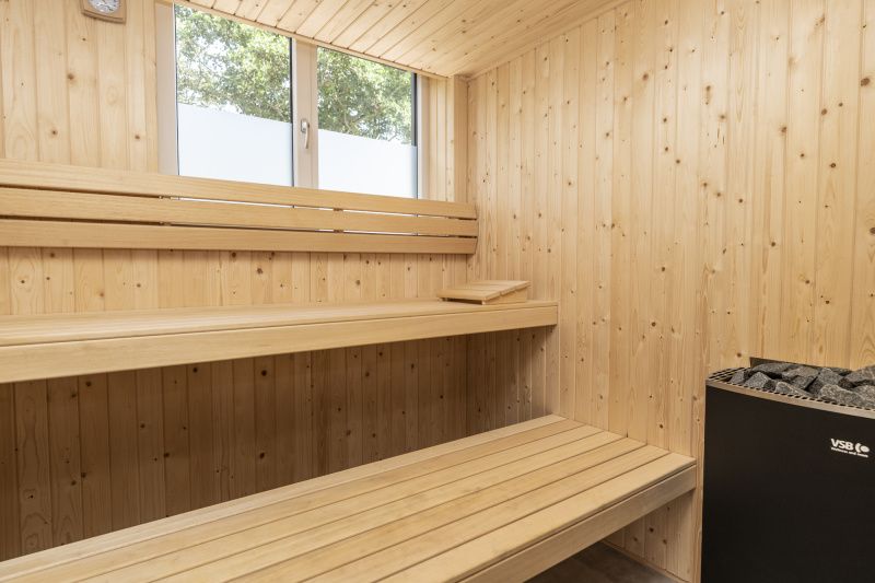 Cozy sauna in Villa 21A, De Koog, Texel, vacation home for ultimate relaxation on the Wadden Islands.