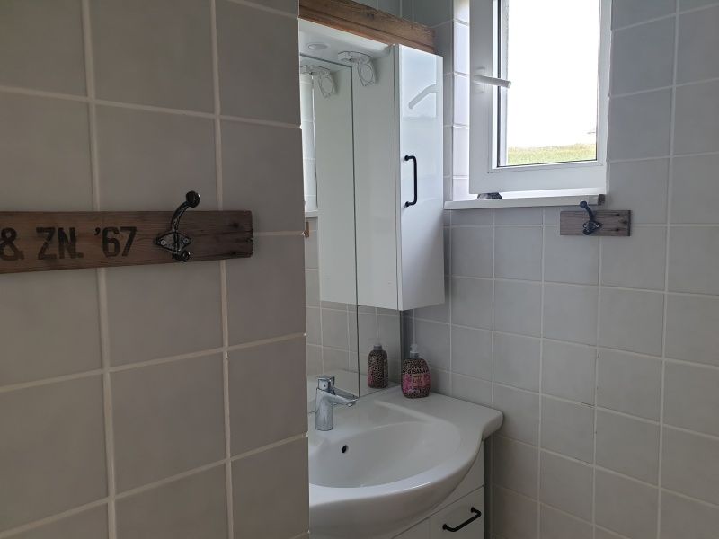 Stylish bathroom in De Duinpan - Duinhuisje Texel, De Koog, with modern sink and natural light.