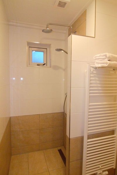 Stylish bathroom in D' Duinster vacation home, De Koog, Texel with modern shower on the Wadden Islands.