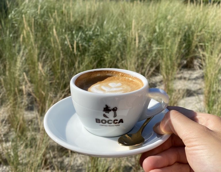 Enjoying a cup of coffee in the dunes at De Duinroos, De Koog, Texel.