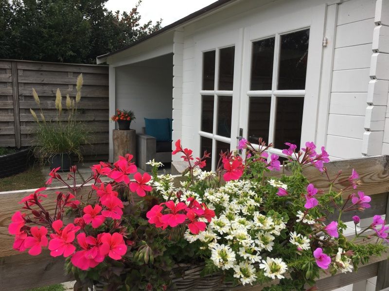Bunter Blumengarten im Ferienhaus Jutter in De Koog, Texel. Geniessen Sie die Natur und die Ruhe auf den Watteninseln.