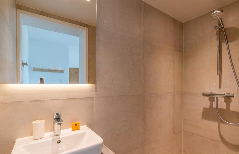 Sleek bathroom in Cottage in De Koog, De Koog, Texel, with modern shower, Wadden Islands.