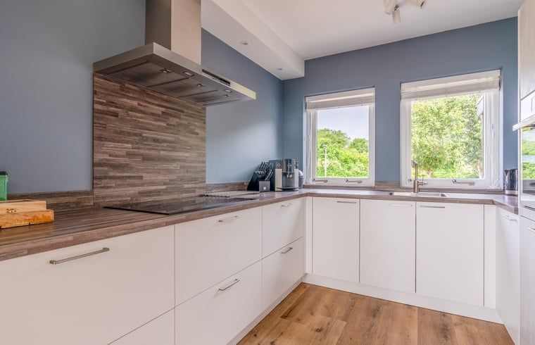 Modern kitchen in Cottage in De Koog overlooking Texel, Wadden Islands.