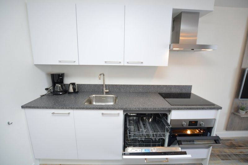 Kitchen with dishwasher in Motel Texel - Apartment 211/1P, De Koog, Texel, ideal for a comfortable stay.