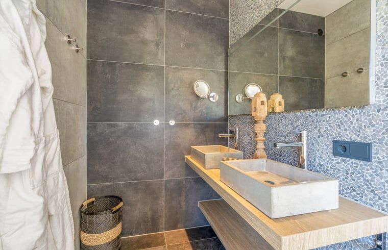 Stylish sink in bathroom of Holiday home in De Koog, Texel.