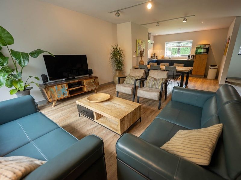 Spacious living room in Landgoed Springtij - Stulpje in De Koog Texel with modern furnishings.