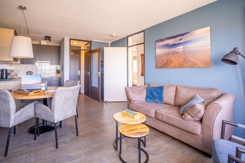 Offene Kueche und Essbereich im Apartment Juliana 156 Zeezicht, De Koog, Texel.