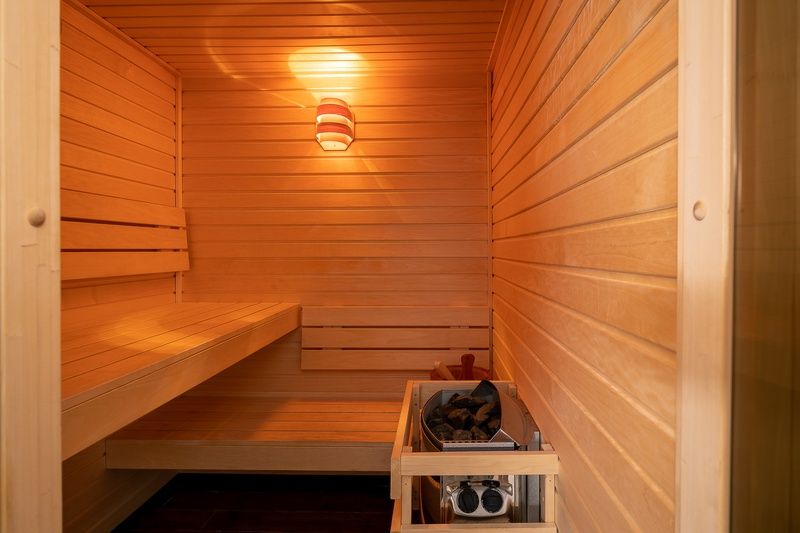 Private sauna in Apartment Juliana 034 Eilandzicht, De Koog, Texel for relaxation after a day on Texel.