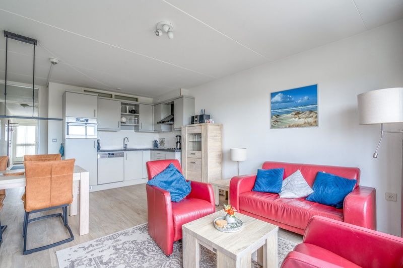 Open kitchen and living room in Apartment Juliana 138, De Koog, Texel, ideal for vacations.