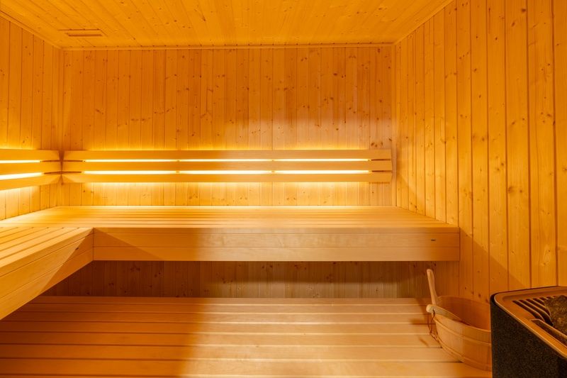 Private Sauna im Appartement Juliana 044 Eiland en Zeezicht, De Koog, Texel fuer ultimative Entspannung.