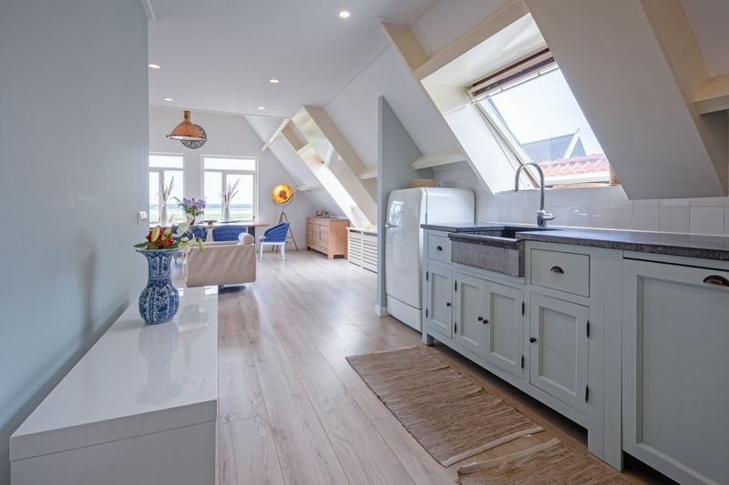 Modern kitchen in Hotel Loodsmans Welvaren - Apartment, Den Hoorn, Texel.