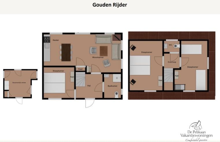 Map of Holiday cottage in Oosterend, Texel, with overview of rooms and layout.