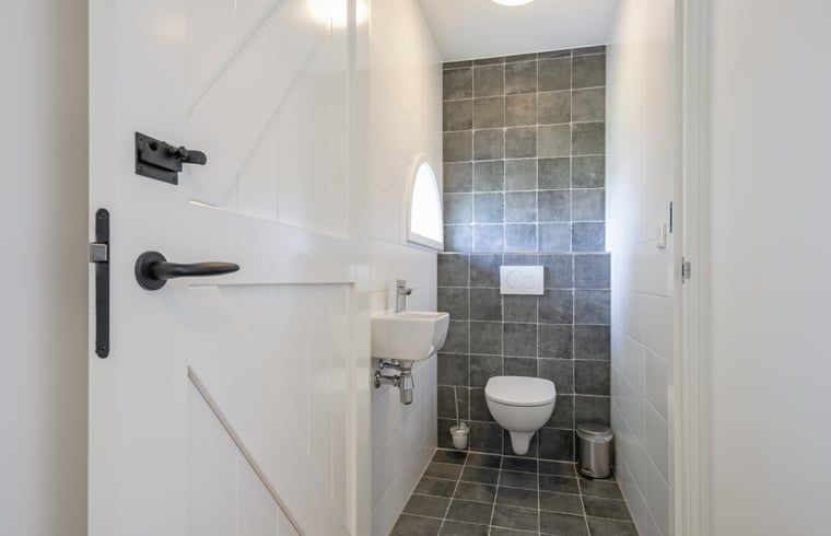 Stilvoller Toilettenraum in einem Ferienhaus in Oudeschild, Texel, mit moderner Ausstattung.