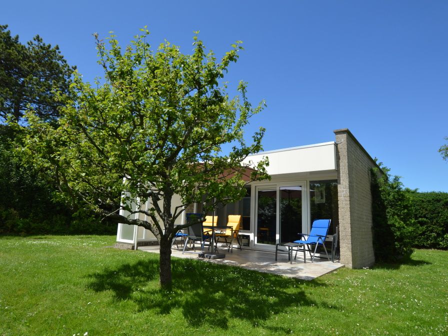 Ferienhaus Tempelierweg 24 mit Terrasse in De Dennen, Texel, umgeben von viel Gruen und Ruhe.