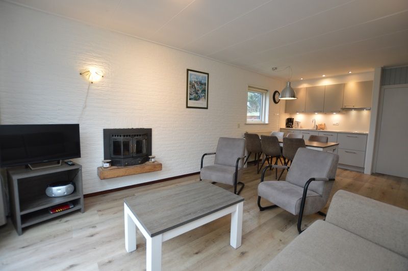 Modern decor in Holiday home de Parel 196, De Dennen, Texel with fireplace.