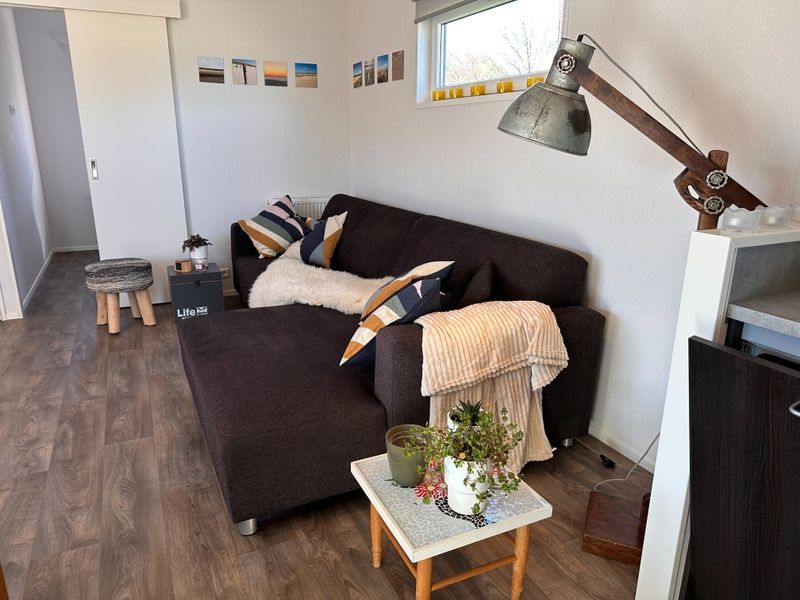 Cozy living room in Holiday Park de Bremakker - Bosveld 141, Texel with comfortable sofa and stylish furnishings.