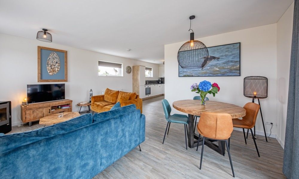 Essecke in Wulpenweid 10 de Wulp, Ferienhaus De Dennen Texel mit stilvoller Einrichtung.