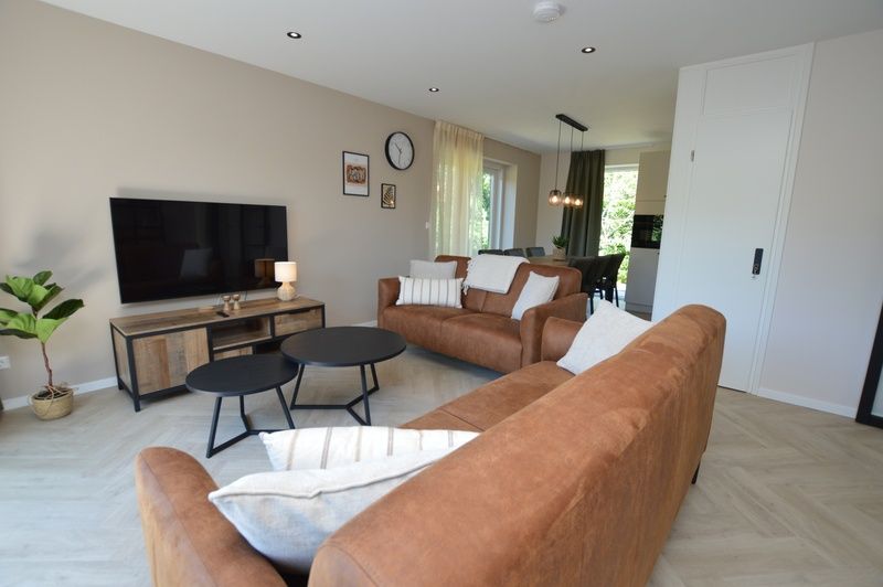 Gemuetliches Wohnzimmer im Bungalow 't Hoogelandt 58, Ferienhaus in De Dennen Texel.