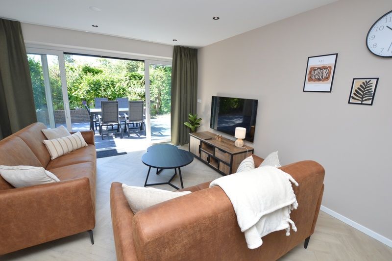 Komfortable Sitzecke im Bungalow 't Hoogelandt 58, Ferienhaus in De Dennen Texel.