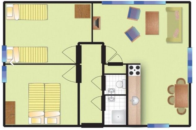 Karte von BORNRIF COTTAGE 4, Ferienhaus in Hollum, Ameland mit Uebersicht der Lage.