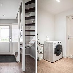 Entrance and laundry room of Type B-10 Hodshonstraat vacation home in De Cocksdorp, Texel, comfortable stay on the Wadden Islands.