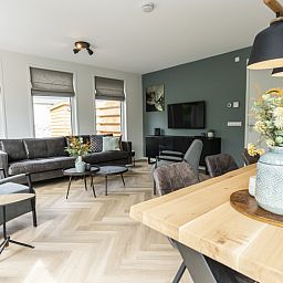 Cozy living room in Villa 39, De Koog, Texel. Comfortable vacation home interior on the Wadden Islands.