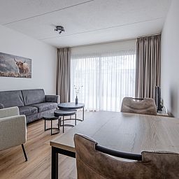 Bright living room with view in Two persons apartment large - first floor, De Koog, Texel, Wadden Islands.