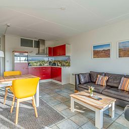 Open kitchen and dining area of Apartment Juliana 142 Island and Sea View in De Koog Texel.