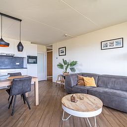 Modern kitchen and dining area in Apartment Juliana 118 Zeezicht, De Koog, Texel.