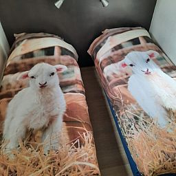 Cozy bedroom with double bed in Apartment Dorpsstraat 245, De Koog, Texel.