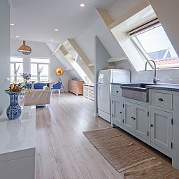 Modern kitchen in Hotel Loodsmans Welvaren - Apartment, Den Hoorn, Texel.
