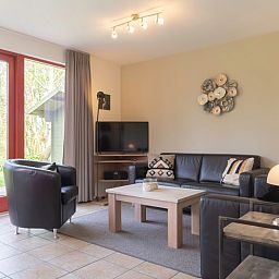 Gemuetliches Wohnzimmer von Typ II+ - Nr. 77 Goldfinch, modern eingerichtetes Ferienhaus in Oosterend Texel.