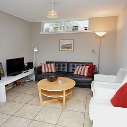 Gemuetliche Sitzecke im Bungalow Uterste Coogh 78, De Dennen, Texel, Waddeninseln.