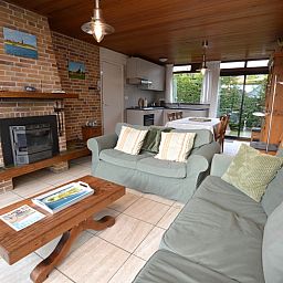 Authentic fireplace in Holiday home de Parel 258, Texel, offers warmth and atmosphere.