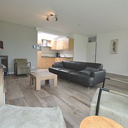 Open kitchen and living room of Tempelierweg 16 - the Brunaire in De Dennen, Texel, cozy and spacious.