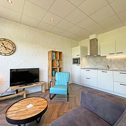 Modern kitchen in Apartment Bos en Duin 02, De Dennen, Texel with stylish finish and full equipment.