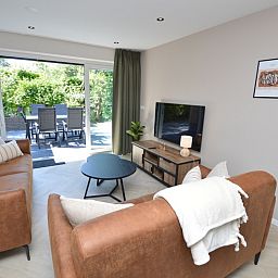 Komfortable Sitzecke im Bungalow 't Hoogelandt 58, Ferienhaus in De Dennen Texel.