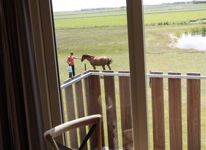Cozy dining room in 6 pers. luxury wheelchair friendly villa, De Cocksdorp, Texel with modern kitchen.