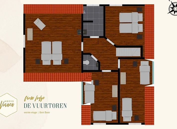 Moderne Kueche in Unique 10 pers. Farm Lodge De Vuurtoren in Hoeve Vianen, De Cocksdorp, Texel, mit eingebauten Oefen.