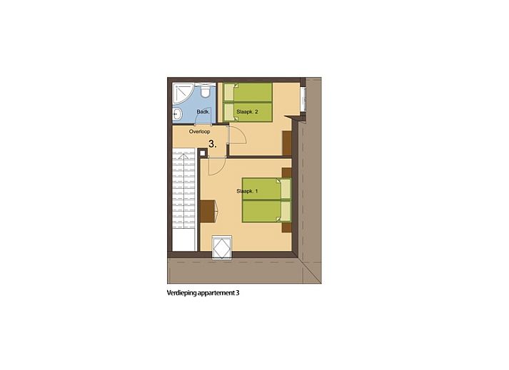 Cozy living room in Type T-3 vacation home, De Cocksdorp, Texel, with comfortable seating area.